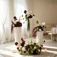 Set Meja Makan Dekorasi Kamar Mandi Bunga Amaranth Burgundy Dekorasi Pernikahan Centerpieces Bunga Anthurium Bunga Buatan Buket