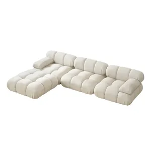 Hochwertiges Schnitts ofa 3-Sitzer Boucle Stoff Samt Wohnzimmer Mario Couch Bellini Sofa garnitur Mario Bellini Modulares Sofa