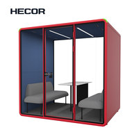 Cabine de bureau acoustique moderne 2,3m*1,8m avec éclairage LED protecteur pour les réunions confidentielles
