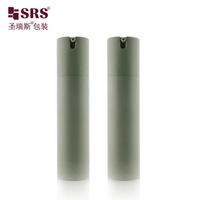 TA021-100ml 3.33oz vente en gros personnalisé marque privée vide vert lunaire Opaque mat givré bouteille à pompe sans air pour les soins de la peau