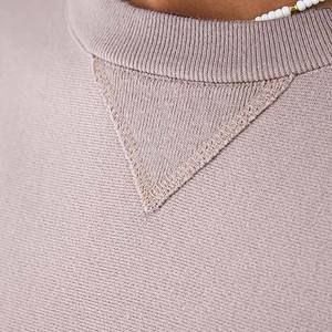 Sudadera de gran tamaño con logotipo frontal de invierno de cuello redondo de peso pesado para mujer, ropa de calle al por mayor - Product Image 4