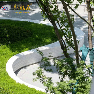 Nuevos Materiales de Construcción de Piedra GRC, Banco Artístico para Árboles, Blanco Gris, Personalizable, Resistente al Agua y a las Manchas, Bancos para Patio - Product Image 2
