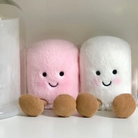 Porte-clés en peluche gâteau barbe à papa, jouet en peluche, cadeau d'anniversaire, pendentif fantaisie pour amis