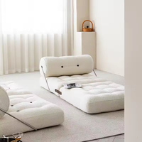 Canapé-lit pliant en velours blanc sans accoudoirs, fauteuil de détente inclinable, canapé moderne pour salon, canapé modulaire