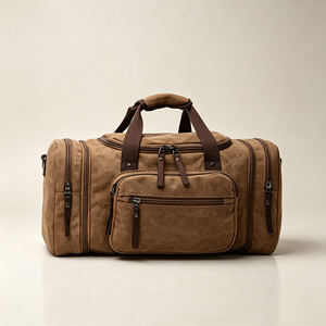 Large Capacity <b>Canvas</b> Travel <b>Duffle</b> <b>Bag</b> Zipper Eco Friendly Reusable Custom Logo Multi Pockets Durable Sports - Product Image 1