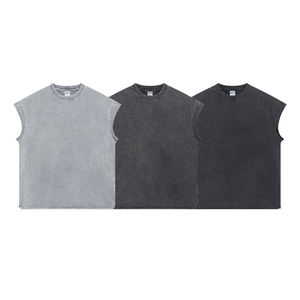 Débardeur de sport pour <span class=keywords><strong>homme</strong></span> de haute qualité, sans manches, délavé à l'acide, délavé à la pierre, personnalisé, séchage rapide, 100% coton, col rond, écologique - Product Image 6