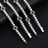 Collier Chaîne Tennis en Zircon Acier Inoxydable Entièrement Pavé Bling Hip Hop Rapper Bijoux pour Hommes Femmes Ne Se Décolore Pas Cadeau