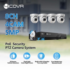 Sistema de Cámara de Seguridad PTZ 4COVR de 8 Canales, HDD, 5MP, PoE, IP, IA, Panorámica, Inclinación, Zoom, Gran Angular, IA, Audio Bidireccional, Vigilancia a Todo Color - Product Image 2