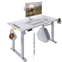 Nouvelle Table de Gaming Ergonomique Pliable 2026 avec Éclairage LED RGB, Surface en Fibre de Carbone, Hauteur Réglable, Moteur Unique 2 Étages, Blanche