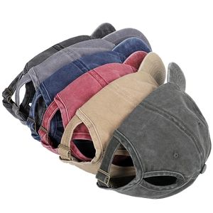 Pure Color Light Board Solid Color Dad Hat Femmes Distressed Cotton Ponytail Cap Mens Baseball Cap - Product Image 6