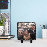 15*15Cm Carré Blanc En Gros Sublimation Rock Photo Ardoise DIY Image Rock Pierre Ardoises Cadre Peint Technique