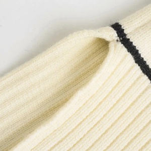 Maglione Pullover da <span class=keywords><strong>Donna</strong></span> Personalizzato con Chiusura a Cerniera, Maniche Lunghe, a Righe Bianche, in Poliestere/<span class=keywords><strong>Cotone</strong></span>, per l'Autunno - Product Image 6