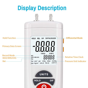 ของแท้ Hti HT-1895 เครื่องวัดความดันอากาศแบบดิจิตอลแบบดิฟเฟอเรนเชียล แมนอมิเตอร์ สินค้าของแท้ - Product Image 3