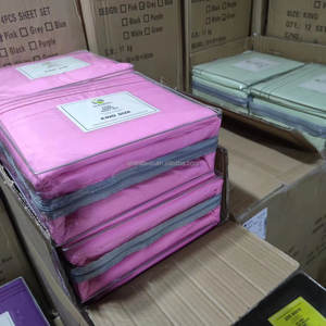 Ensemble de draps de lit King Size en microfibre écologique 1800 fils, broderie 3 lignes, literie unie, draps ajustés doux pour hôtels - Product Image 5