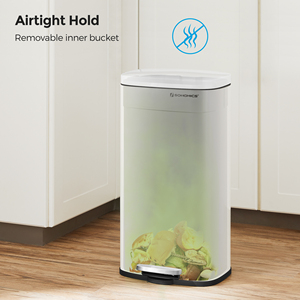 <span class=keywords><strong>Cubo</strong></span> de <span class=keywords><strong>Basura</strong></span> con Pedal de Acero Inoxidable Portátil <span class=keywords><strong>SONGMICS</strong></span> de 30L, Blanco, Ecológico, Duradero, para Uso en Interiores y Exteriores, para Baño y Cocina - Product Image 5