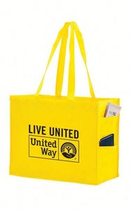 Sac de courses de haute qualité, violet vif, écologique, en matériau non tissé enduit, personnalisable avec poche - Product Image 5