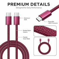 Câble de charge rapide 60W pour téléphone portable 18/17/16/15 Pro PD 3A Type-C/USB-C 1M Cordon de données tressé en nylon OD 3.4 Chargeur rapide 6A