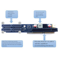 Tiny5-X8-4xM2 untuk Lenovo M920X M920Q P330 Tiny NEC8 Kartu Ekspansi PCIe Kartu Riser dengan Tempat Hard Drive