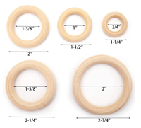 Taai ai — anneaux en bois massif inachevé, anneaux de 12 à 150MM pour macramé, bricolage artisanat, cerceaux, connecteurs décoratifs