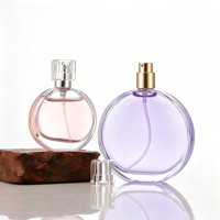 Flacon de parfum en verre rond personnalisé avec pompe pulvérisatrice, 30 ml, 50 ml, 100 ml, couleur et forme au choix