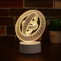 Lampe de chevet LED 3D en acrylique Kanlong, vente en gros, avec télécommande USB RGB, personnalisable