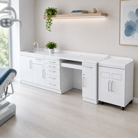 Meuble de cabinet dentaire, mobilier médical dentaire avec plan de travail en acrylique, évier, tiroirs de rangement, fabrication sur mesure OEM