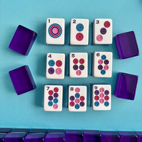 Fichas de Mahjong Americanas de Lujo, Color Morado Conejo, 160 Fichas, Acrílicas, Colección de Diseño Inspirada en el Verano para Vacaciones