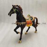 Boîte à bijoux en métal Antique Imitation cheval en émail pour décoration de la maison