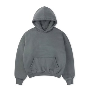 Sérigraphie Pull à manches longues Surdimensionné Sweats à capuche pour hommes pour vêtements de rue Personnalisé Full Face Zip Hoodie - Product Image 2