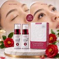 Kit Premium 2-en-1 pour Rehaussement de Cils et Lamination des Sourcils, Permanente de Cils à Fixation Rapide en 5 Minutes avec Crème Nourrissante à la Camélia et aux Nutriments Complexes