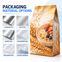 Sachet personnalisé en aluminium à huit soudures latérales pour la vente au détail et la vente en gros
