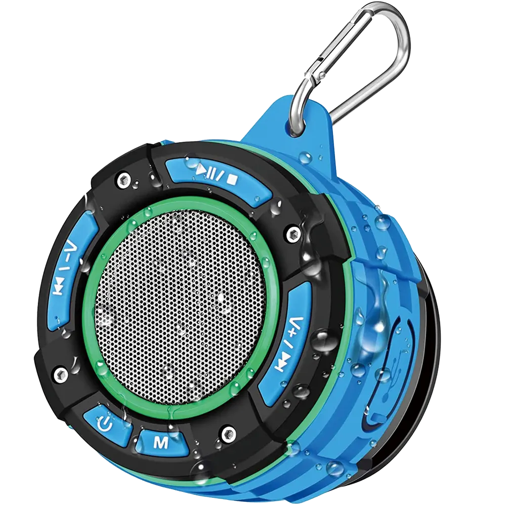 Рождественский подарок, портативный беспроводной динамик с синими зубьями, водонепроницаемый с RGB-подсветкой и присоской для душа