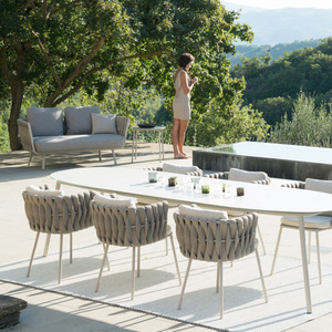 Fauteuils et table de café de jardin modernes, mobilier d'extérieur pour patio, restaurant, canapé de jardin <span class=keywords><strong>en</strong></span> corde tressée, cour, hôtel, parc - Product Image 2