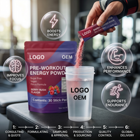 Formule personnalisée HACCP GMP OEM sans sucre, antioxydant, énergie, concentration, pré-entraînement, masse musculaire, vente en gros, marque privée, végétalien, adulte