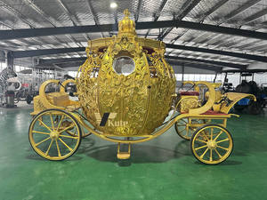 Chariot de Cendrillon électrique de luxe pour événement de mariage, couleur or - Product Image 5