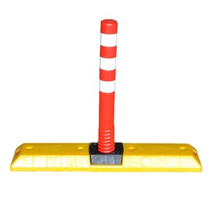 เสากั้นจราจรแบบพลาสติกเคลือบลวดเหล็ก สะท้อนแสงแบบปริซึมความเข้มสูง สำหรับแบ่งถนน ไม่สามารถเติมน้ำได้ - Product Image 2