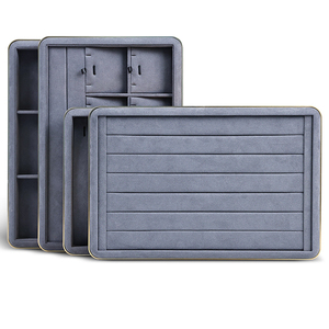 ถาดใส่แหวนโลหะสุดหรูถาดโชว์เครื่องประดับถาดโชว์เครื่องประดับสีดำสีเขียวเบจสีเทาสีเทา - Product Image 2