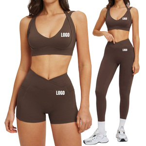 Conjuntos Deportivos Personalizados para Mujer de Secado Rápido, Sujetador Deportivo sin Espalda, Leggings de Yoga de Cintura Alta, Conjunto Deportivo Transpirable para Correr y Hacer Ejercicio - Product Image 4