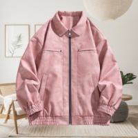 Blouson en cuir pour homme, col rétro, style motard urbain, automne/hiver, coupe ample, en cuir PU double tricoté