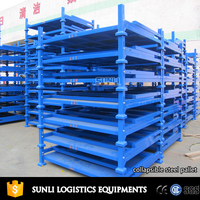 Vente directe usine : Cage de stockage industrielle pliable en acier pour pneus, empilable pour entrepôt