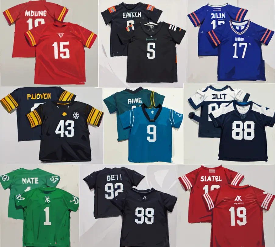 American Football Jersey for Toddler Kids Embroidered Jersey Custom Shirts In Stock 2T 3T 4T 5T 6T 7T