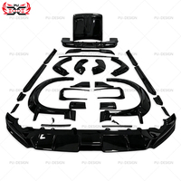 Kit carrosserie Zeekr 9X R Style en fibre de carbone sèche noir brillant : Lame avant, jupes latérales, diffuseur arrière, capot, passages de roues, spoiler de toit