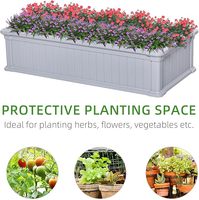 Bon prix Boîte de jardinière de jardin rectangulaire en plastique blanc facile à assembler pour fleurs, herbes et légumes