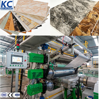 Ligne de production automatique de feuilles de marbre PVC 2026 KC, ligne de production de marbre artificiel, machine de fabrication, ligne d'extrusion de feuilles UPVC