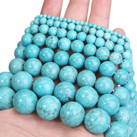 Pierre turquoise naturelle 8mm-18mm AAA Grade véritable pierre précieuse bleu-vert pour la fabrication de bijoux, perles en vrac, pendentif anneau