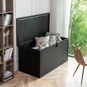 Caja <span class=keywords><strong>de</strong></span> Almacenamiento Exterior <span class=keywords><strong>de</strong></span> HDPE <span class=keywords><strong>de</strong></span> 80 Galones en Oferta, para Cojines <span class=keywords><strong>de</strong></span> <span class=keywords><strong>Muebles</strong></span> <span class=keywords><strong>de</strong></span> Patio, Almohadas Decorativas, Herramientas <span class=keywords><strong>de</strong></span> Jardín y Flotadores <span class=keywords><strong>de</strong></span> Piscina, en Negro y Marrón - Product Image 2