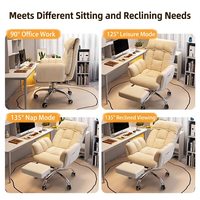 Chaise de bureau en cuir inclinable avec repose-pieds, chaise de direction pivotante, siège lounge pour bureau à domicile