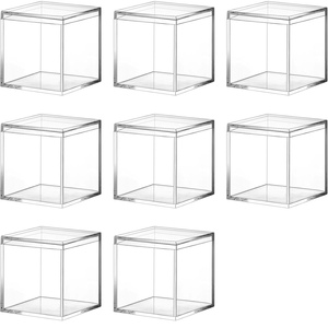 Juego de Recipientes Cuadrados Apilables de Acrílico Transparente para Almacenamiento de Especias de Cocina, con Tapa, Moldeados por Inyección, Herméticos y de Grado Alimenticio - Product Image 1