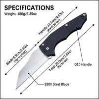 Navaja Plegable de Acero S30V G10 DIY OEM con Punta de Gota, Cuchillo de Bolsillo para Camping, Impresión 3D, Alta Calidad, Herramienta Premium al por Mayor