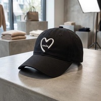 Casquette de baseball personnalisée OEM ODM avec logo, broderie en coton motif cœur souriant, fabricant streetwear, extérieur, faible MOQ, échantillonnage rapide